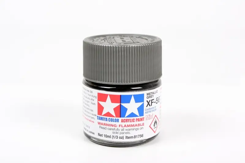 Tamiya Acrylic Paint 1/3Oz. Metallic Grey Xf-56 1