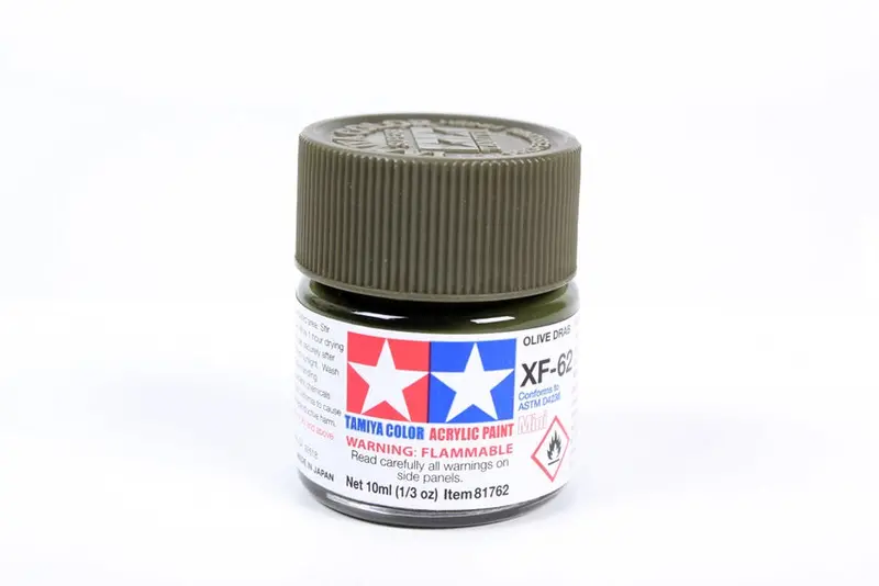 Tamiya Acrylic Paint 1/3Oz. Olive Drab Xf62 1