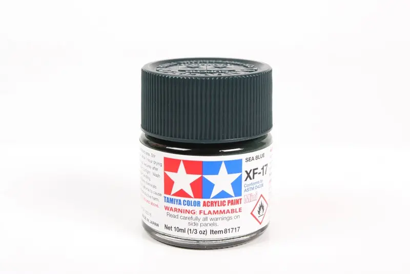 Tamiya Acrylic Paint 1/3Oz. Sea Blue Xf17 1