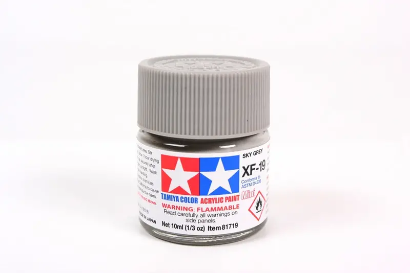 Tamiya Acrylic Paint 1/3Oz. Sky Grey Xf19 1