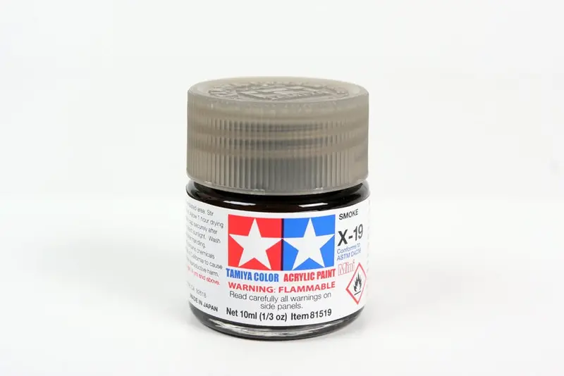 Tamiya Acrylic Paint 1/3Oz. Smoke X19 1