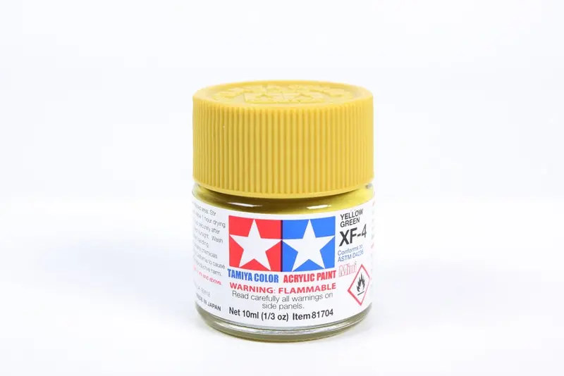 Tamiya Acrylic Paint 1/3Oz. Yellow Green Xf4 1