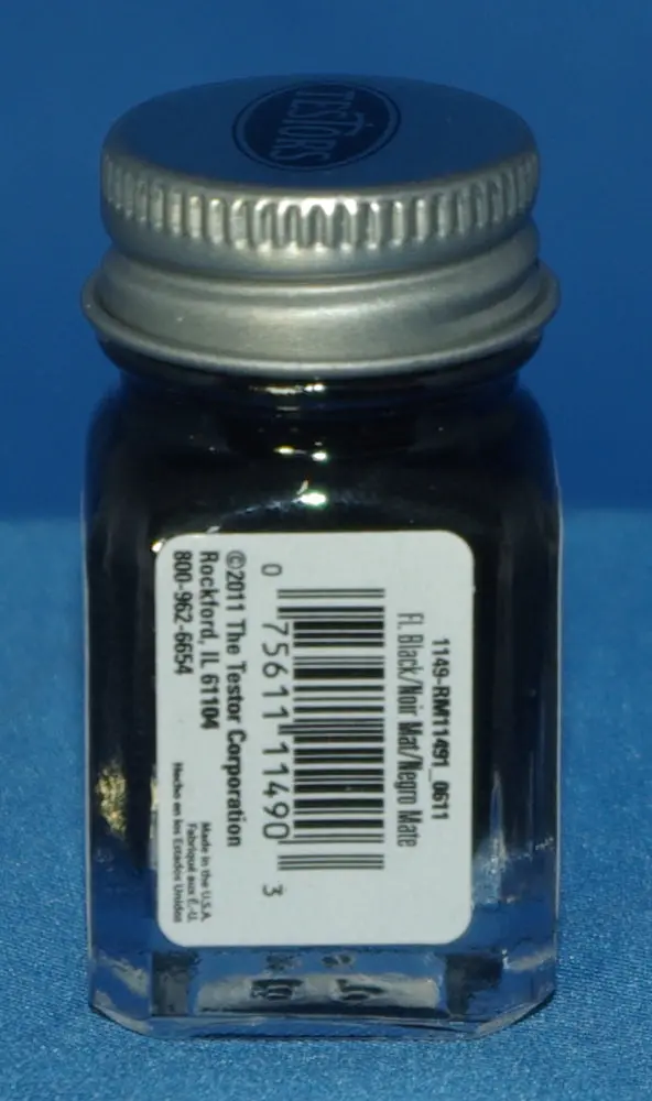 Testors 1/4 Oz Paint Flat Black 1