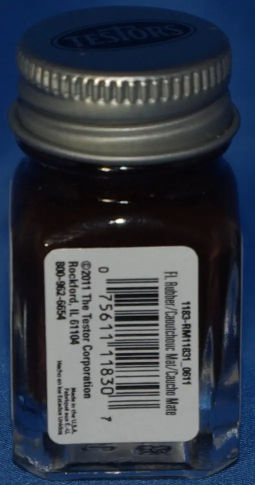Testors 1/4 Oz Paint Flat Rubber 1