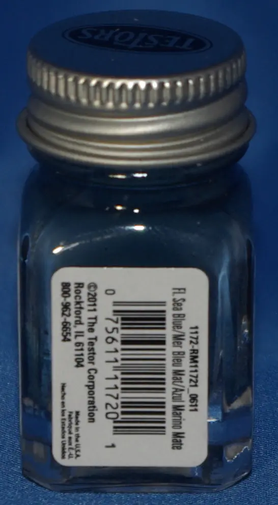 Testors 1/4 Oz Paint Flat Sea Blue 1