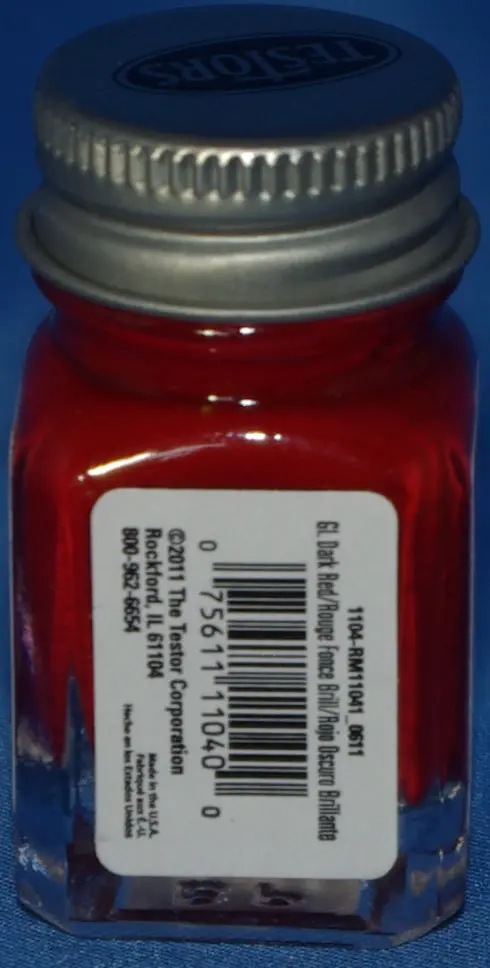 Testors 1/4 Oz Paint Gloss Dark Red 1