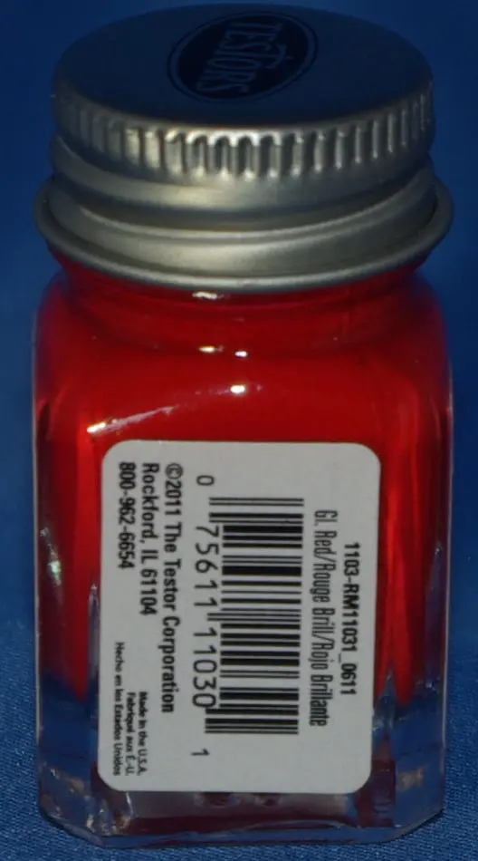 Testors 1/4 Oz Paint Gloss Red 1