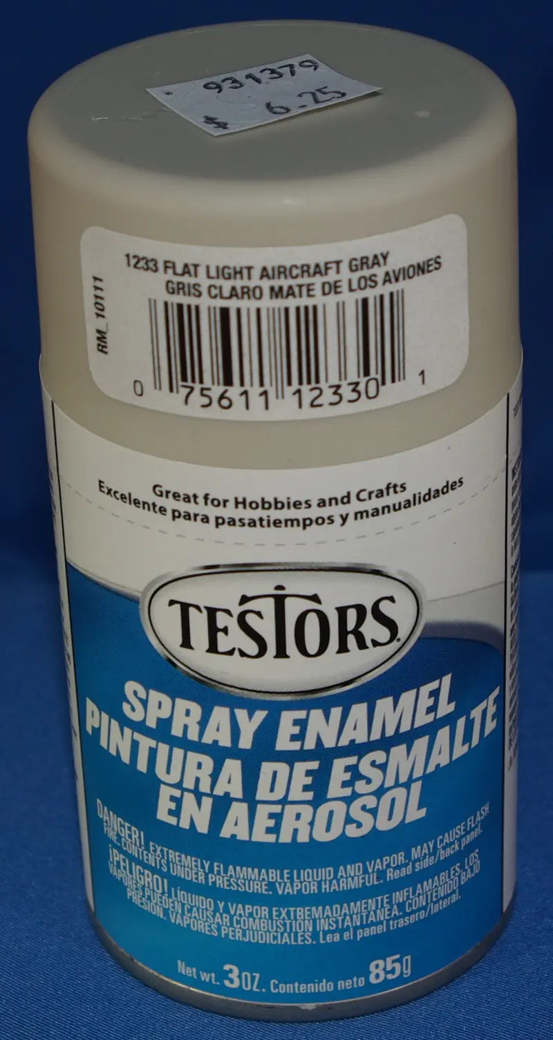 Testors 3Oz Spray Enamel Flat Light Aircraft Grey 1
