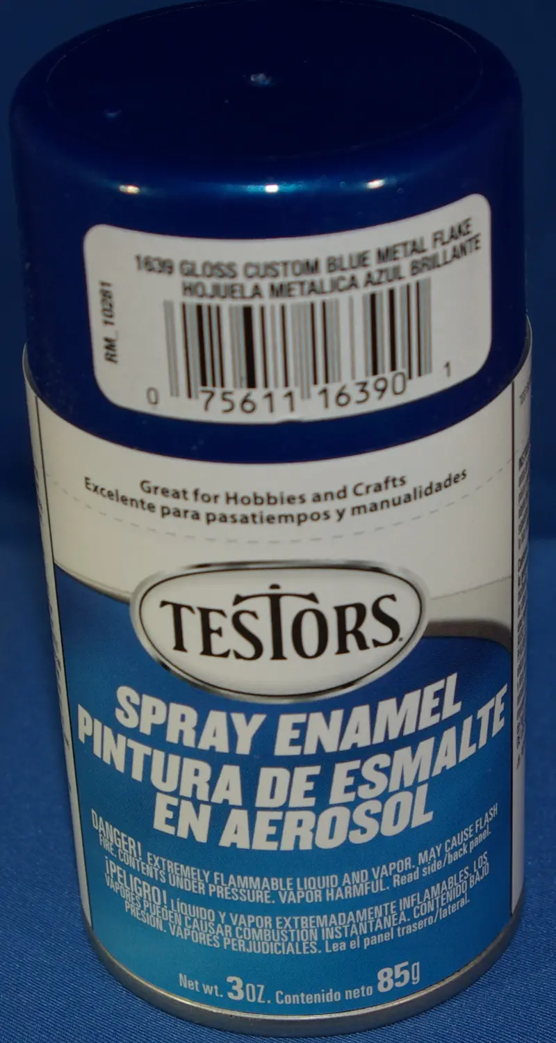 Testors 3Oz Spray Enamel Gloss Blue Metal Flake 1