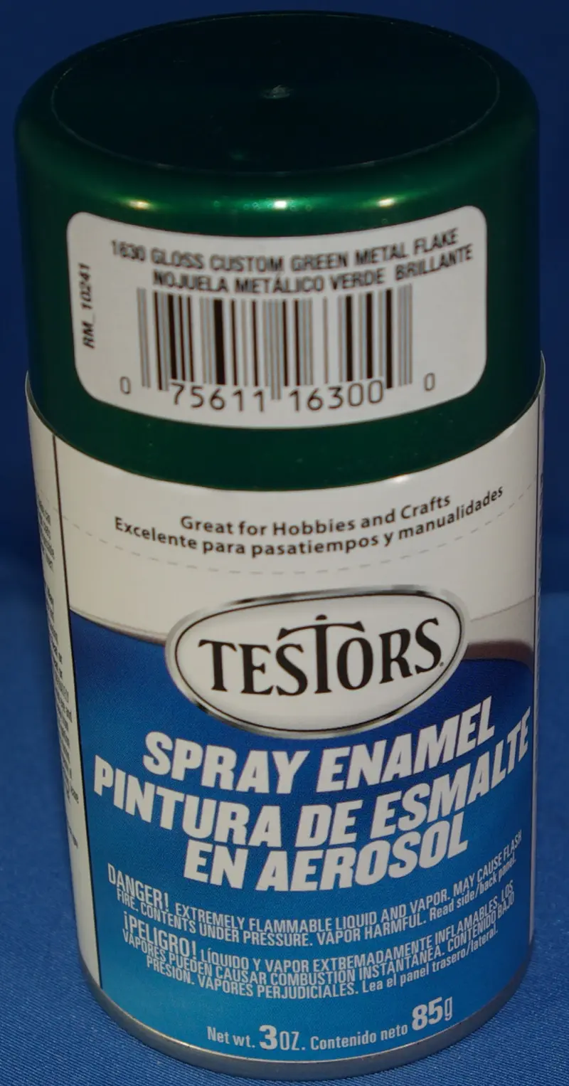 Testors 3Oz Spray Enamel Gloss Green Metal Flake 1