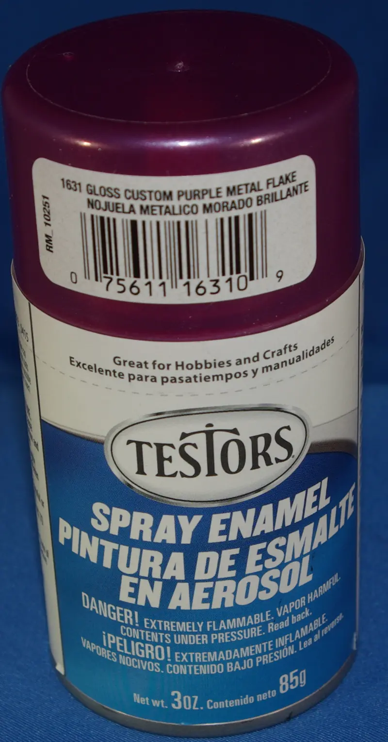 Testors 3Oz Spray Enamel Gloss Purple Metal Flake 1