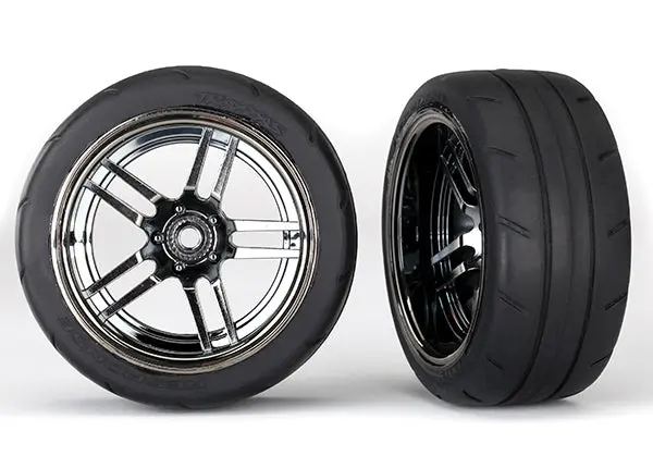 Tires & Wheels, Assembled, Glued (Split Spoke Black Wheels, 1.9" Response Tires) (Extra Wide, Rear) (2) 1