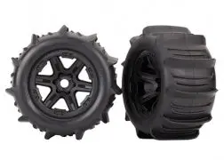 Tires&Wheels, Assembled, Glued (Black 3.8" Wheels, Paddle Tires, Foam Inserts)(2)(Tsm Rated) 1