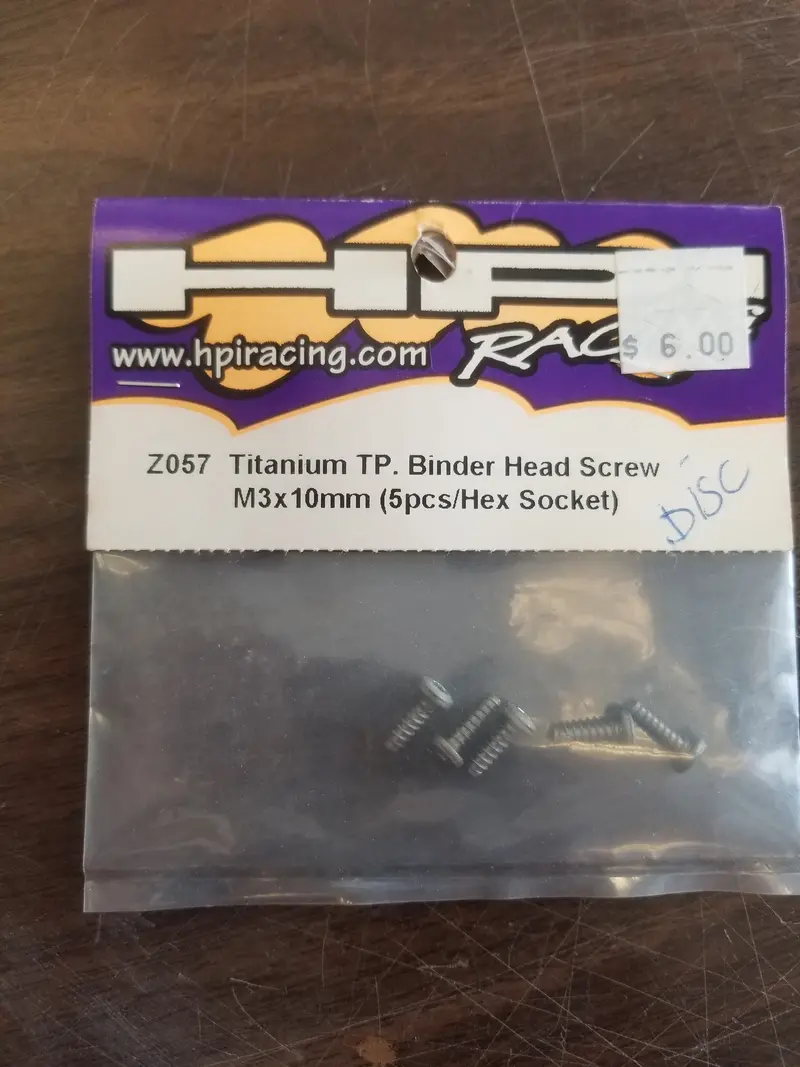 Titanium Tp. Binder Head Screw M3x10mm (5Pcs) 1