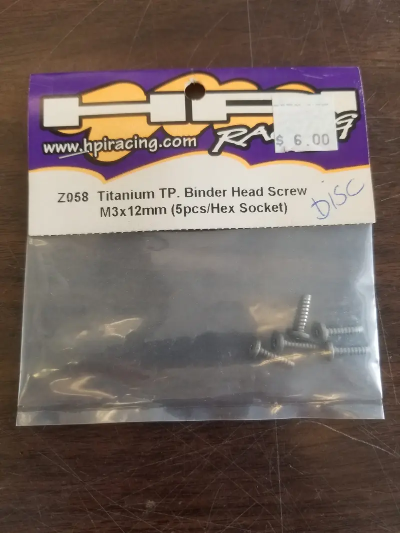 Titanium Tp. Binder Head Screw M3x12mm (5Pcs) 1