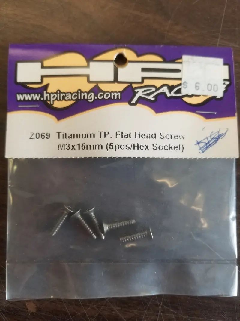 Titanium Tp. Flat Head Screw M3x15mm (5Pcs) 1