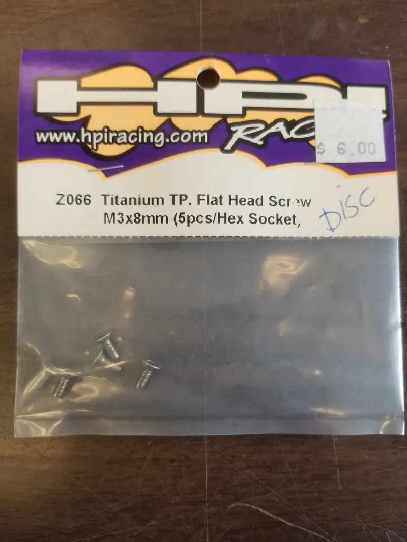 Titanium Tp. Flat Head Screw M3x8mm (5Pcs) 1