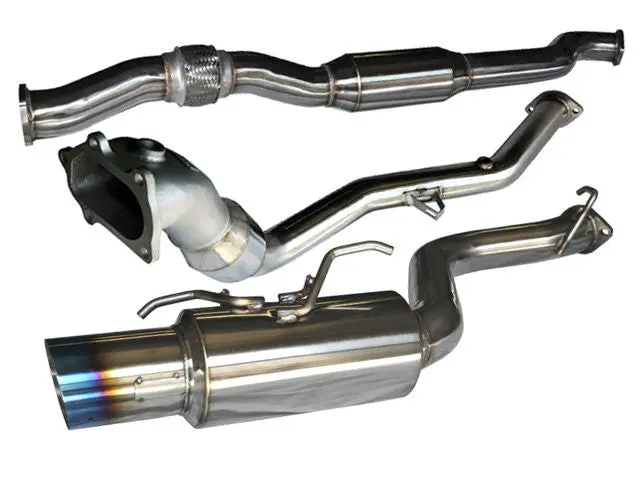 Tsudo 08-12 Wrx / Sti 5Dr S2 Burnt Tip 3" Cat-Back Exhaust + Hi-Flow Cat Downpipe 1