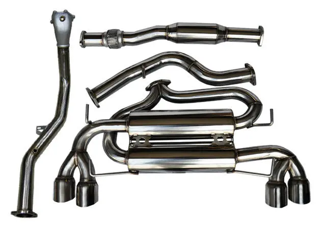 Tsudo 08-13 Impreza Sti Wrx 5Dr Quad-Tip Catback + Downpipe Exhaust V3 1