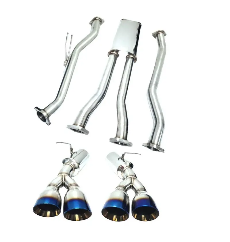 Tsudo Quad Burnt Tips Catback Exhaust For Genesis Coupe V6 3.8L 1