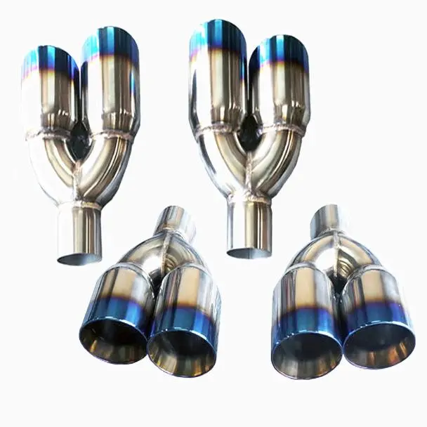 Tsudo Quad Universal 3.5" Staggered Titanium Burnt Exhaust Tips 1