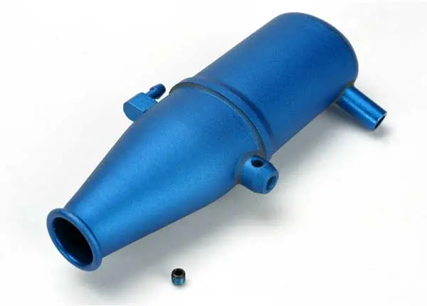 Tuned Pipe, Aluminum, Blue-Anodized (Dual Chamber With Pressure Fitting)/ 4Mm Gs 1