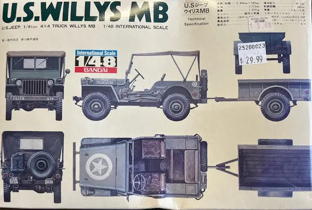 U.S. Willys Mb U.S.Jeep- 1/48 International Scale 1