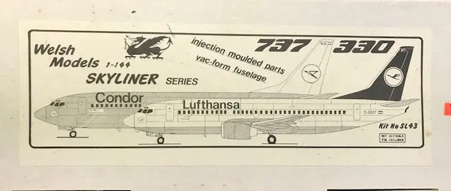 Welsh Models 1/144 Scale Skyliner Series 737 300 1