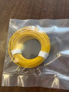 Yellow 22-Gauge Single Strand Copper Plastic Coated Wire 32' Roll 1
