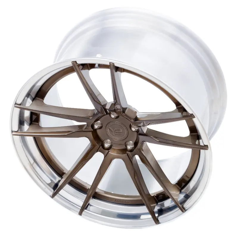 Yido Performance Wheels | Yp 1.2 Forged | Brushed Bronze/Polished Lip 2
