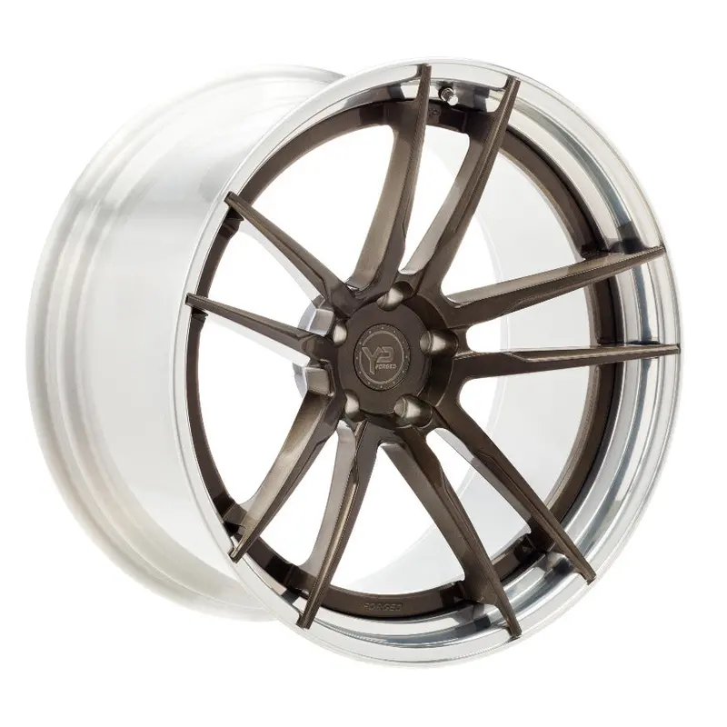 Yido Performance Wheels | Yp 1.2 Forged | Brushed Grey/Polished Lip 1