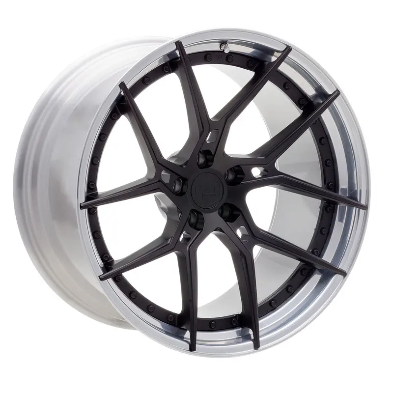 Yido Performance Wheels | Yp 6.2 Forged | Matte Black/Polished Lip Exposed Hardware 1