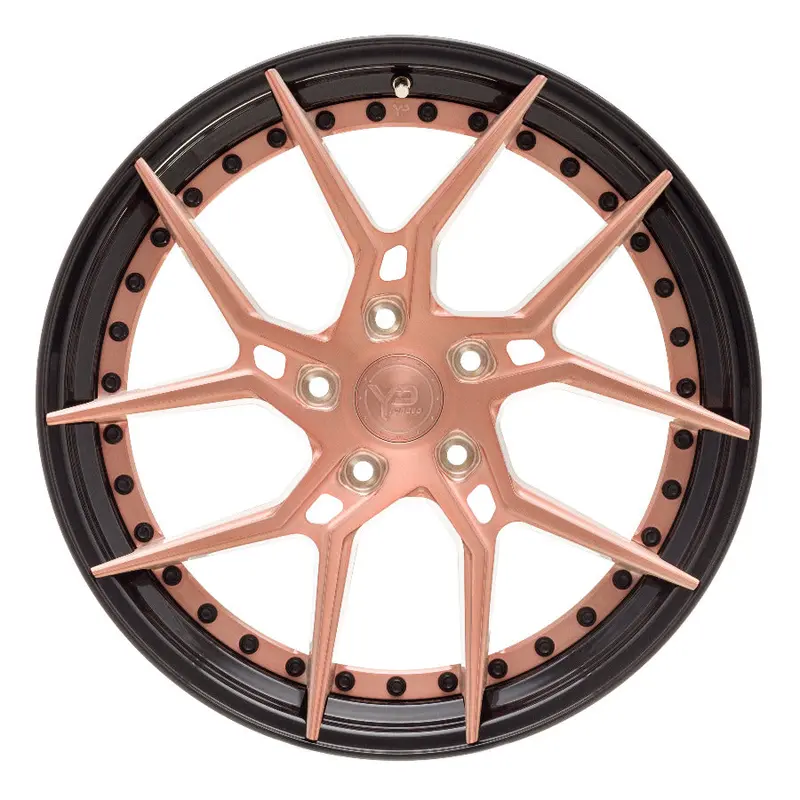 Yido Performance Wheels | Yp 6.2 Forged | Rose Gold/Gloss Black Lip 2