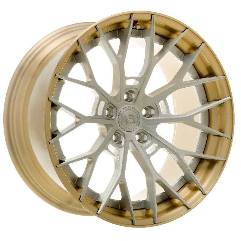 Yido Performance Wheels | Yp 8.2 Forged | Brushed/Brushed Gold Lip 1