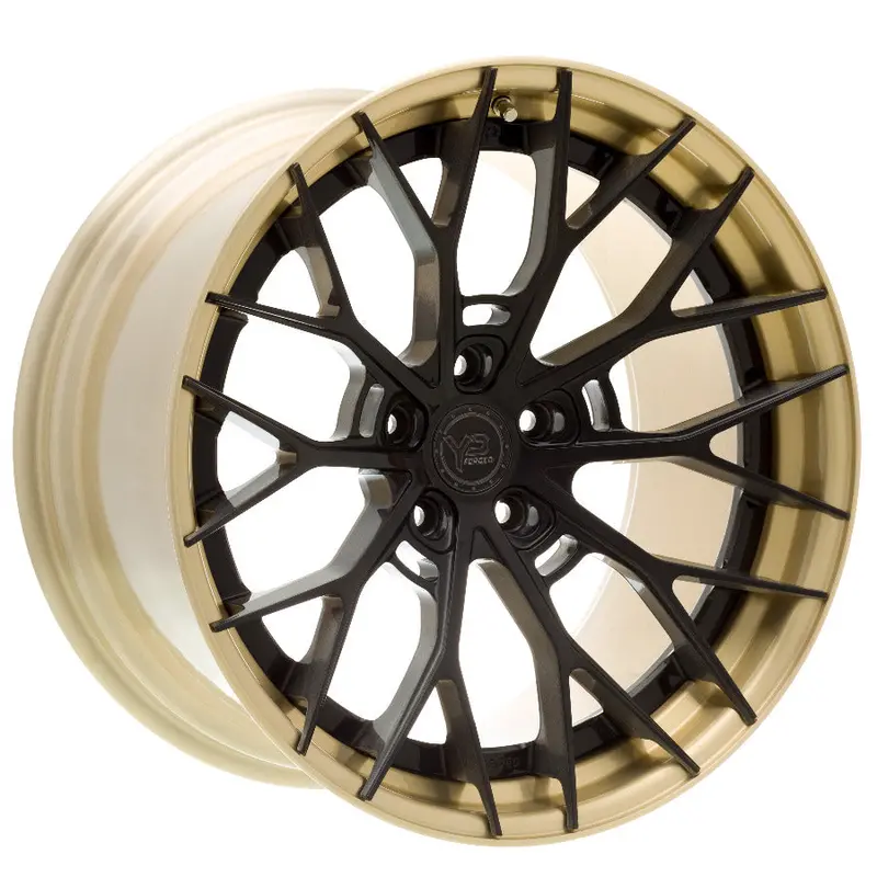 Yido Performance Wheels | Yp 8.2 Forged | Dark Black Brushed/Brushed Gold Lip 1