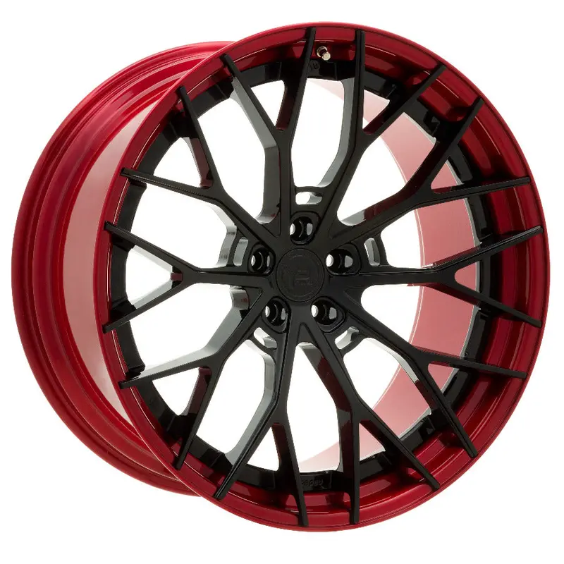 Yido Performance Wheels | Yp 8.2 Forged | Gloss Black/Candy Red Lip 1