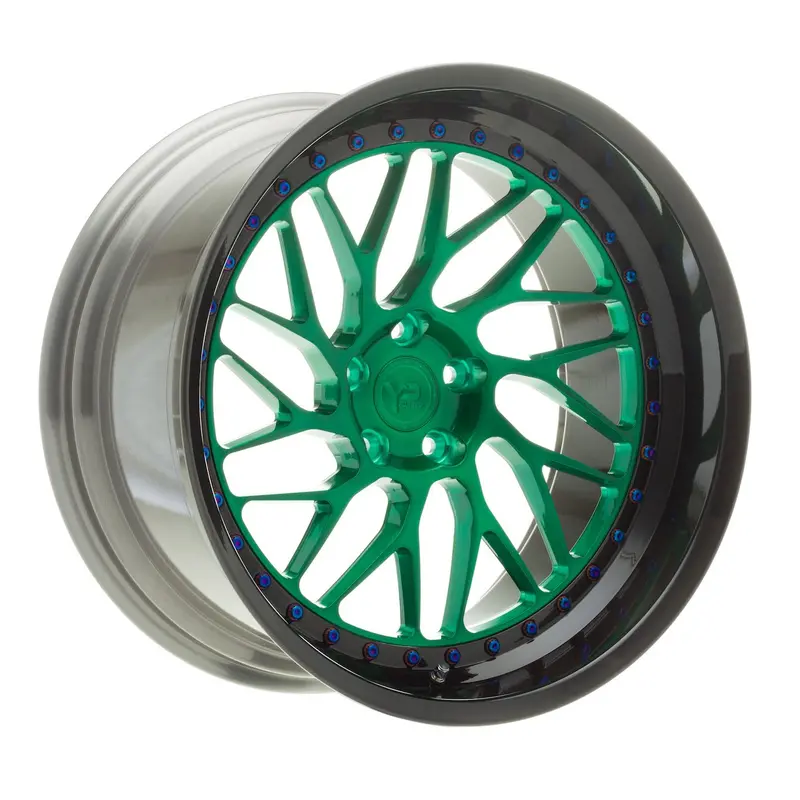 Yido Performance Wheels | Yp Cs1.2 Forged | Brushed Hulk Green/Brushed Black Lip 1