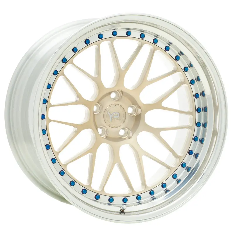 Yido Performance Wheels | Yp Cs2.2 Forged | Brushed Gold/Polished Lip 1