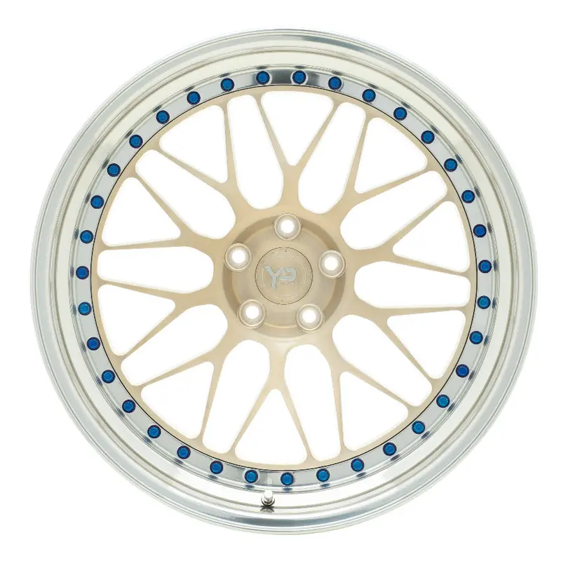 Yido Performance Wheels | Yp Cs2.2 Forged | Brushed Gold/Polished Lip 2