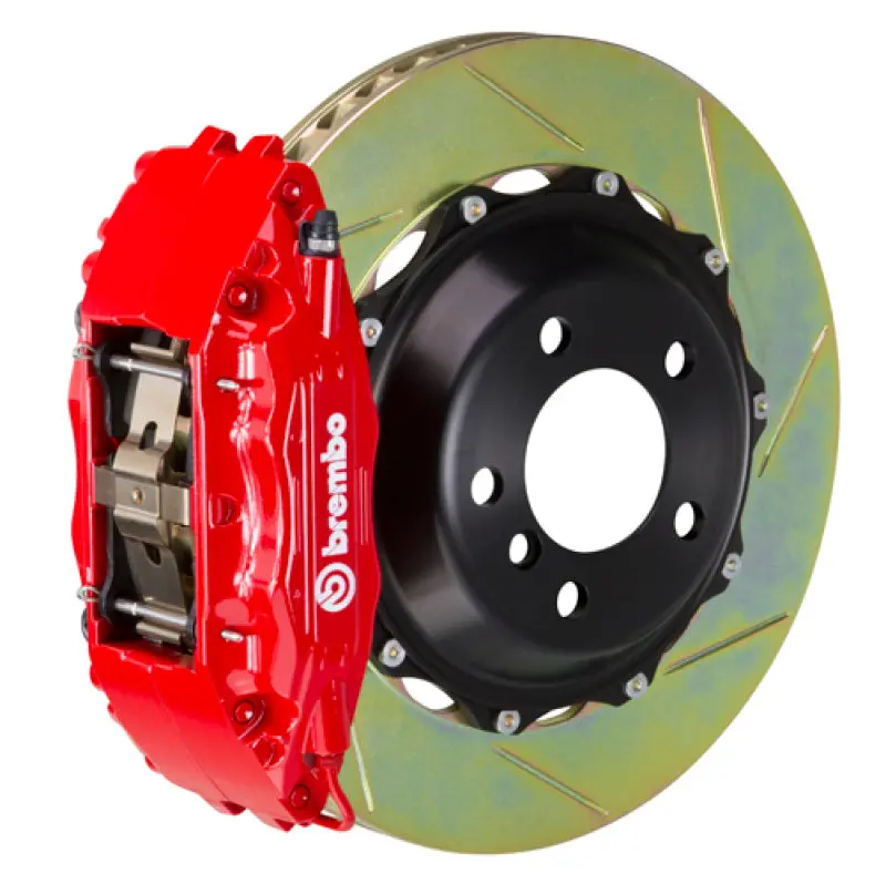 Brembo Gt Big Brake Kit For 1994–2004 Sn95 Mustang – Front Slotted 355X32Mm Two-Piece Rotors, Red Finish 1