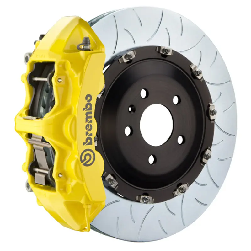 Brembo Gt Big Brake Kit – Front, 6-Piston Calipers, 405X34Mm Two-Piece Slotted Rotors, Yellow Finish, For Lexus Rc-F (2015+) & Gs-F (2016–2020) 1