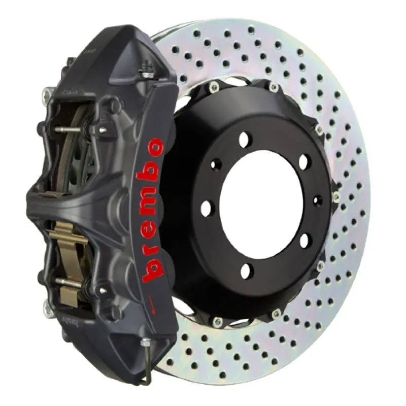 Brembo Gts Big Brake Kit For 1994–2004 Mustang (Sn95): Front 6-Piston Calipers, 355X32Mm Drilled Two-Piece Rotors 1