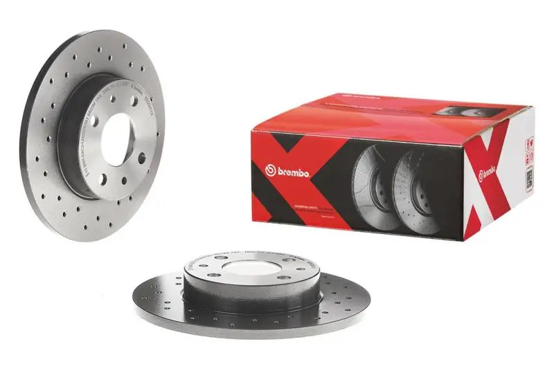Brembo Rear Cross-Drilled & Uv-Coated Rotors For Volvo S60 (2001–2009), S80 (1999–2006), V70 (2001–2007) 1