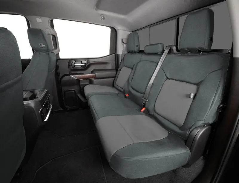 Covercraft Precisionfit Front Row Seat Covers – Charcoal/Silver For 2021–2024 Chevrolet Tahoe 1