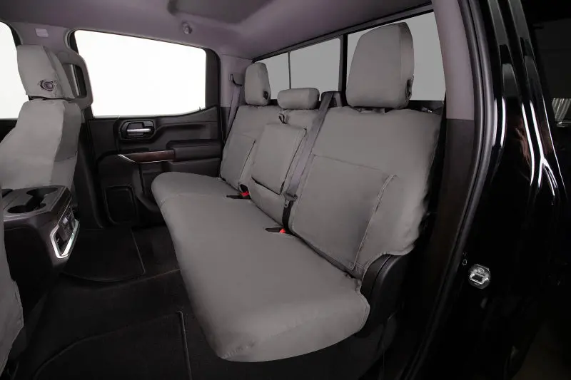 Covercraft Seatsaver Custom Front Row Seat Covers — Polycotton Blend, Misty Grey, Fits 2021–2023 Chevrolet Tahoe 1