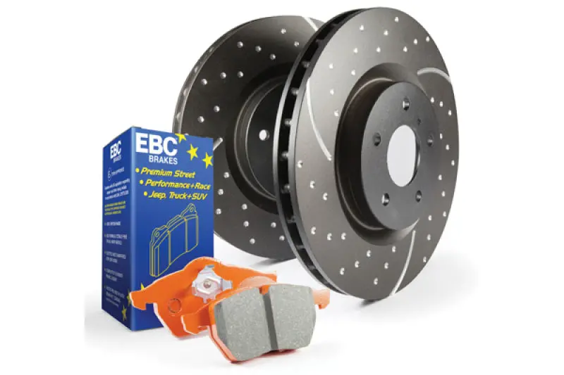 Ebc S8 Premium Brake Kit – Orangestuff Pads And Grooved Gd Rotors 1