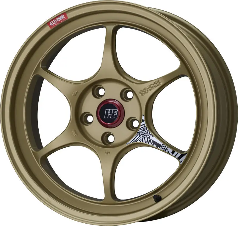 Enkei Pf06 18X8In 5X114.3 Bp 45Mm Offset 75Mm Bore Gold Wheel 1