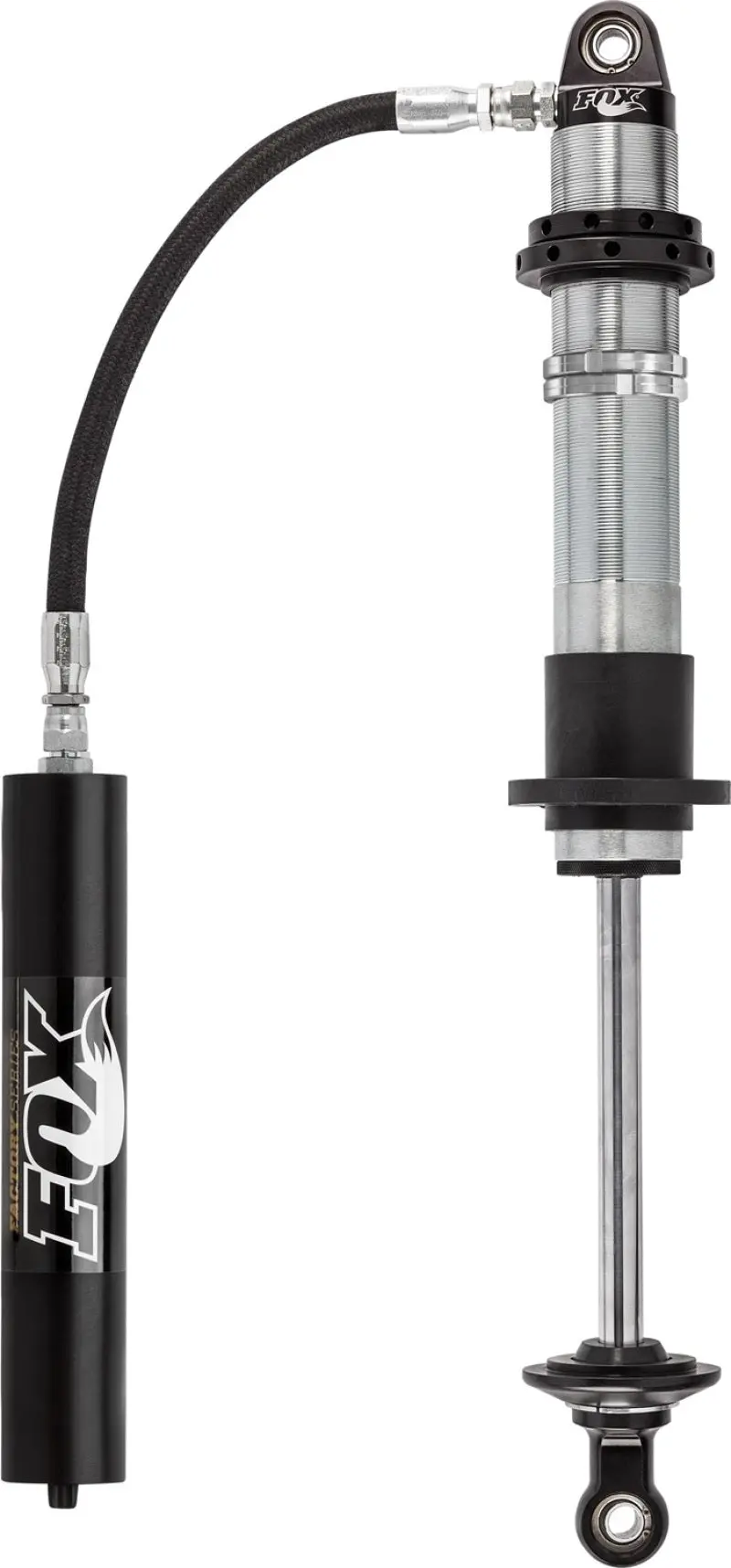Fox 2.0 Factory Series Remote-Reservoir Shock – 14" Smooth Body, 7/8" Shaft, Custom Valving, Black 1