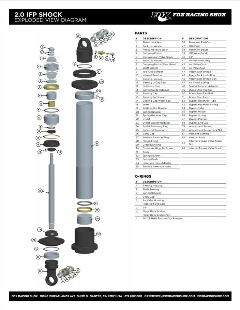 Fox O-Ring Eyelet Reducer Seal 1