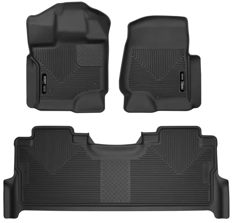 Husky Liners X-Act Contour Floor Liners – Black, Front & Rear Set For 2017 Ford F-250 Super Duty Crew Cab 1